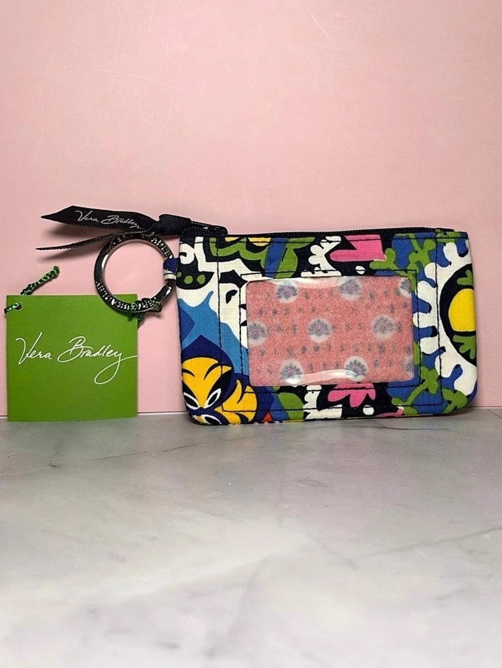 Vera Bradley Floral Print Zip ID Case NWT